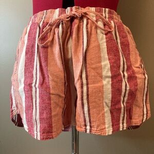 Universal Thread Large High Waisted Striped Red, Pink, and Maroon Shorts